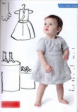 KNITTING PATTERNS BABY TODDLER DRESS 6-18mths DK & CUSHION 35.5cmsq ARAN KNM M8A