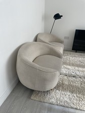 Made.com Love Seats Cream With Gold Hardware