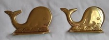 Solid Brass Whale Bookends