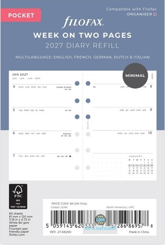 Filofax 2027 pocket diary - pocket,