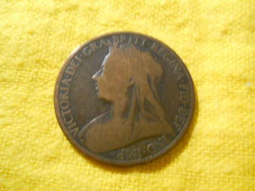 1898 british old penny coin - 1898,