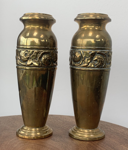 Pair brass ornate - ornate, art