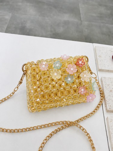 Mini yellow crossbody beaded - mini,