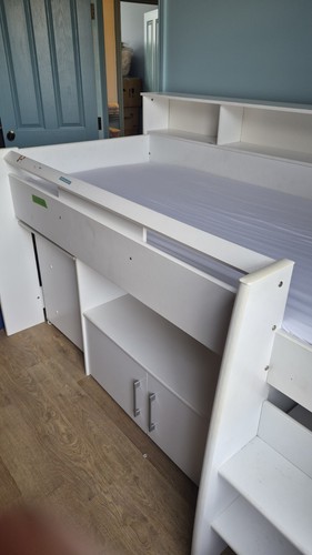 White mid sleeper cabin bed - mid,