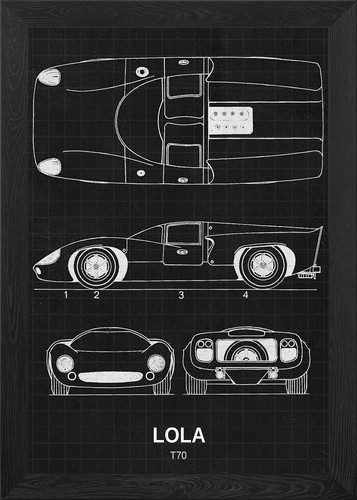 Lola t70 framed wall art - wall,