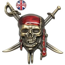 Pirate Car Badge Sticker Metal