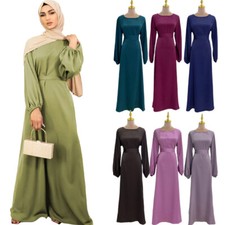 Women Muslim Satin Dubai Abaya