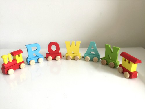 Wooden alphabet train letter - train,