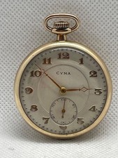 CYMA Pocket Watch ART DECO Gold Plated working Tavannes  #63