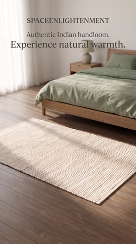 Cotton rug cream colour - -,