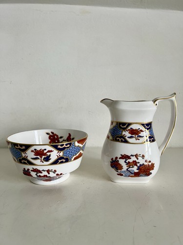 Spode shima milk jug and - spode, sugar