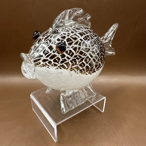Murano style puffer fish hand - style,