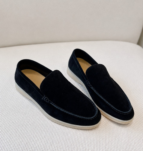 Men black suede loafers - suede,
