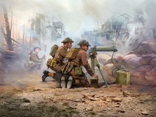 ICM 1/35 Scale WWII British Vickers MG Crew (Vickers MG & 2 Figures) Model Kit