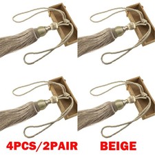 4Pcs/2pair Large Beige Curtain