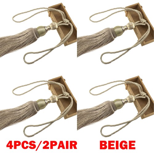 4pcs 2pair large beige curtain - 4pcs/2pair,