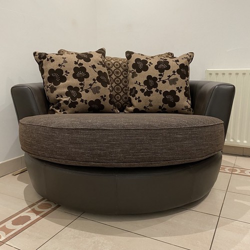 Dark brown swivel jumbo sofa - dark,
