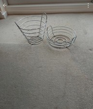 2 Dunelm Chrome Fruit Bowls.