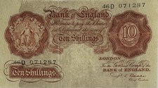 Bank england ten shillings - england,
