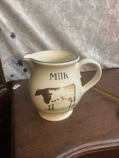 Cloverleaf Ivory Classic Milk Jug 1 Pint Cow &sheep 19x16cm Vintage