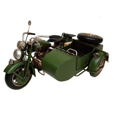 Metal Tin Green MOTORBIKE WITH
