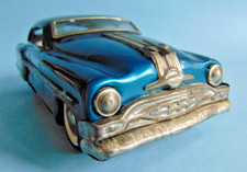 Nostalgic 24cm blue tin plate friction drive Minister Delux Pontiac toy