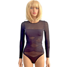 WOLFORD Black 'Draped Bands' String Body Size Small