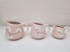3x Vintage KSP (Keele Street Pottery) Milk / Cream Jugs Daisytime Hand Painted.