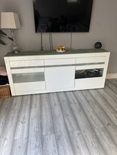 Reduced Large Gloss White Sideboard with Storage Cupboard