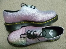 Dr Doc Martens 1461 Women Glitter Shoes Rainbow Size 3 Party GC Fun