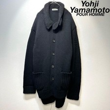 Yohji Yamamoto Pour Homme Wool rib knit cardigan sweater