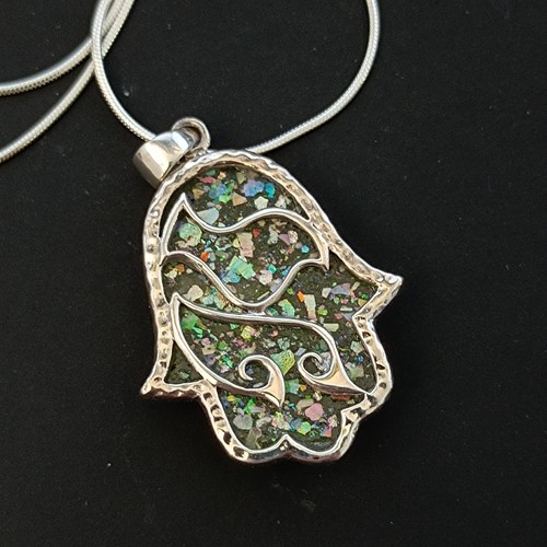 Hamsa necklace sterling silver - hamsa,
