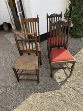 4 19th Century Or Similar Barley Twist Oak Dining Chairs