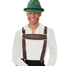 Brown Lederhosen Suspenders