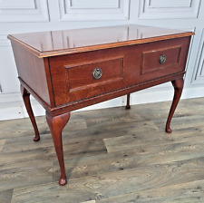 Antique Vintage Queen Anne Style Hall Table Record Player Cabinet - Rotarem UK