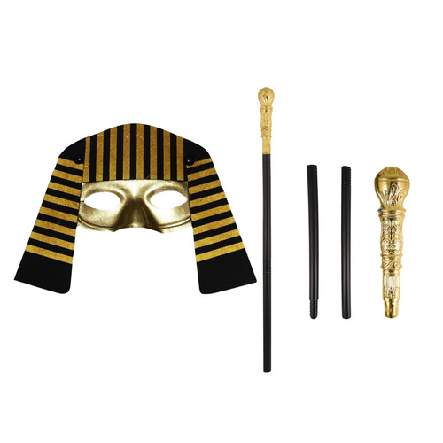 Adult pharaoh mask cane set - pharaoh, &