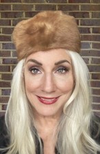 Womens Blonde Fur Hat Vintage