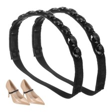2 Pcs Rhinestone Elastic Shoe