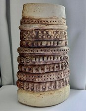 Bernard Rooke Studio Pottery Vase Brutalist MCM Signed