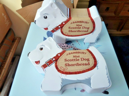White scottie dog shaped - white,