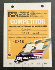 Ayrton Senna Final Win Prost Last Race 1993 Australian F1 Grand Prix Pass Ticket