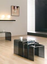 Milan Black Glass Nest of 3