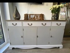Vintage Upcycled Cream And Grey sideboard