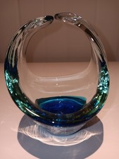 VINTAGE MDINA "SAND & SEA" GLASS ABSTRACT MEDIUM BOWL