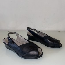 Rohde Black Leather Wedge