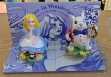 PAUL CARDEW ALICE IN WONDERLAND SALT & PEPPER SHAKERS - ALICE & RABBIT FCD16201