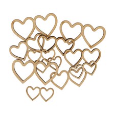 Wooden Hollow Double Heart S1