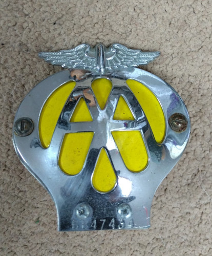 Vintage car badge aa member - vintage,