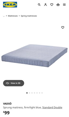 Vadso sprung mattress - mattress, standard
