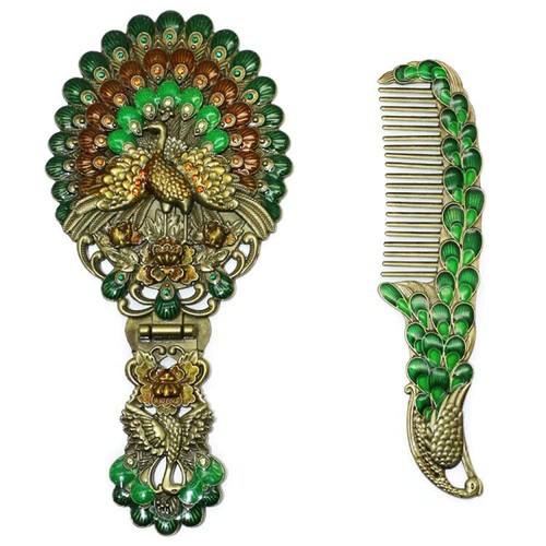 Vintage hand mirror metal - hand,